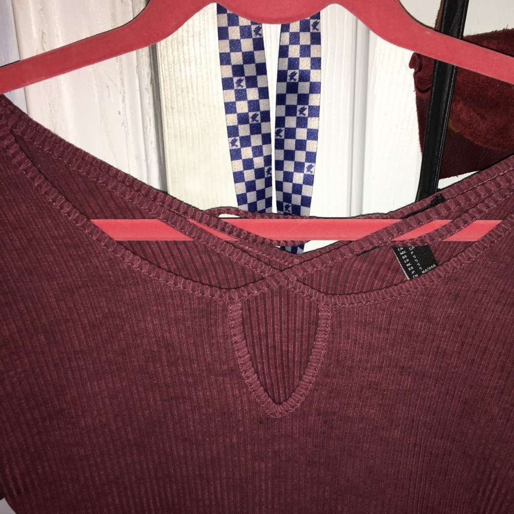 Maroon cross top shirt